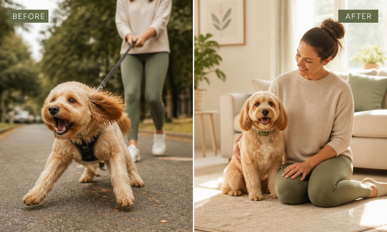 Avant / Après : chien agité devenu calme